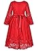 Bonny Billy Girl's Classy Embroidery Lace Maxi Flower Girl Dress 8-9 Yrs Red