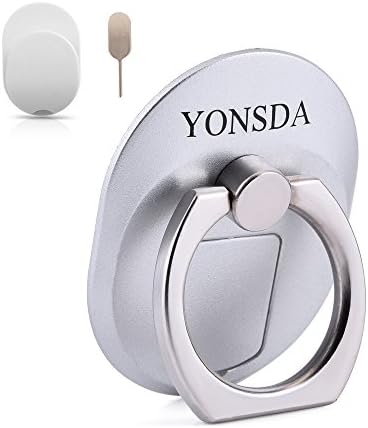 Cell Phone Ring Stand Holder,360 Degree Rotation Universal Phone Finger Ring Grip Kickstand for iPhone X 8Plus 8 7Plus 7 6Plus 6 5S 5,Samsung Galaxy,HTC,Huawei and More (Silver)