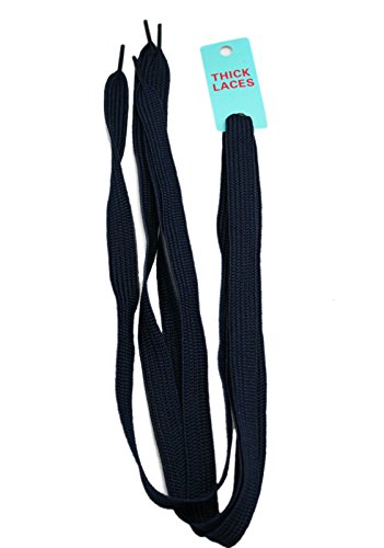 Flat Lace Navy Blue Extra Wide/Thick Shoelaces (2pc)