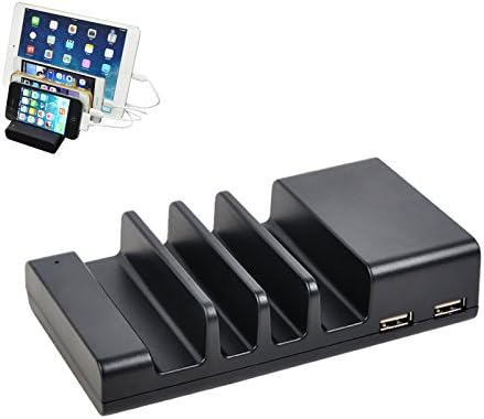Ustars Multi Device USB Charging Station Storaging for Smartphones &amp; Tablet with 3-in-1 Cable for iPhone iPad Android