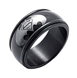 AshopZ Men's Stainless Steel Ring w/ Batman Design, 9