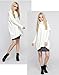 Women's Oversized Pullover Sweater Loose Cowl Neck Long Sleeve Knit Top White One Size