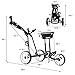 Tangkula Golf Push Cart w/ 3 Wheels Golf Trolley with Stool Scoreboard Swivel Push Golf Cart