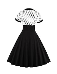 Yacun Vestido vintage para mujer, con lunares, para cóctel, rockabilly, años 40, 50