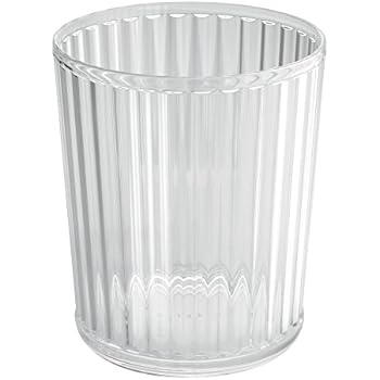 clear plastic garbage can