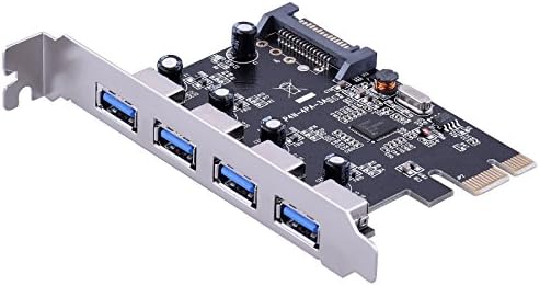 EPOLLO PCI-E to USB 3.0 4-Port PCI Express Card and 15-Pin Power Connector, Mini PCI-E USB 3.0 Hub Controller Adapter with Internal 20-Pin Connector Super Speed Up to 5Gbps