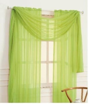 Amazon Com Monagifts Lime Green Scarf Voile Window Panel Solid