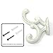Set of 6 Addison Antique Cast Iron Double Coat Hook, Curtain Rod's, Shabby Chic,Wall Mounted Hooks, Excellent for Coats, Bags, Hats, Hanging Decor, Towels, Scarf's -by Ashes to Beauty (Distress White)