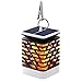 Hallomall Solar Outdoor Lights Hanging, Solar Lanterns Waterproof IP55 with Dancing Flame Effect 75LED for Garden Patio Umbrella Lamp Tree Pool Pavilion Lawn Porch Decor- Pack of 1 (Grey)