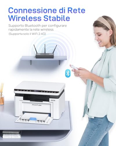 PANTUM BM2309W Multifunction Laser Printer WIFI Black and White, 20 ppm, Bluetooth, USB 2.0, Print, Copy and Scan for Home Small Home Offices
