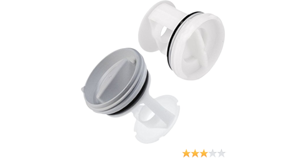 Whirlpool 484000000966 - Lote de 2 tapones para filtro de desagüe para lavadora
