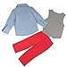 FAVOLOOK Boys Waistcoat, Kids Suits ＆ Gentleman Sets with Vest + Bowknot Shirt + Pants for Daily Wear Special Occasion