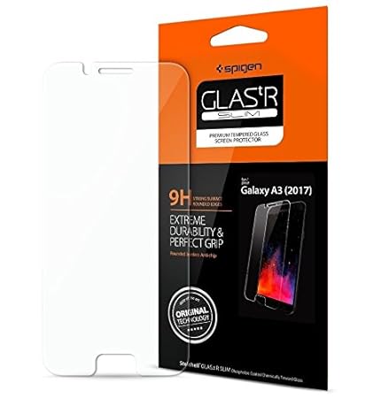 Spigen Samsung Galaxy A3 2017 Panzerglas, Easy Install Kit, 9H gehärtetes Glas, Antikratz, Glas 0.33mm, Samsung Galaxy A3 201