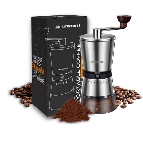 HAIYUECOFEE Manual Coffee Grinder 8 Adjustable