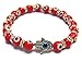 Red Turkish Murano Evil Eye Bracelet With Protection Hamsa Hand Stretch
