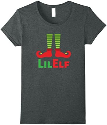 Womens Little Elf Family Portrait Christmas Picture Greeting Cards Medium Dark Heather