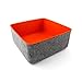 Three by Three Seattle Felt·Like·It! 9x9x4 Inch Felt Storage Bin for Office, Craft Room, Classroom, Living Room, Bedroom Storage (Orange)