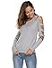 Soteer Women's Cashmere Cold Shoulder Long Sleeve Turtleneck Vintage Pullover Sweater Dark Grey S
