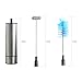 SMARTED Stainless Steel Coffee Milk Frother with Stand and Brush Hand held Electric Battery Powered