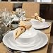 Dinnerware Set 12-piece Opal Dishes Sets, Plates, Bowls, Service for 4, White 4