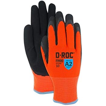Magid Glove & Safety HV250W12 Waterproof Thermal Coated Work Gloves, 12/3X-Large, Black/Hi-Viz Orange