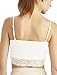 Anny Women's Stretch Lace Half Cami Crop Top Off White Size Small
