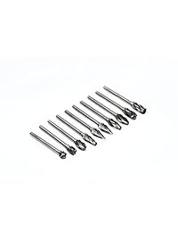 yufu 10 Pcs Aluminio corte Burr Juego de fresas de carburo Rotary 1 8" (3 mm) vástago para aluminio y metales no ferrosos, Fits Die Grinder Drill, tallado de metal, pulido, grabado, perforación