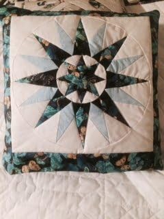 Amish Handmade White and Light Blue Colored Quillow