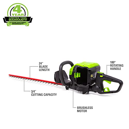 Greenworks Pro 80V 24" Brushless Cordless Hedge Trimmer, Tool Only
