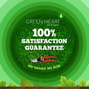 Green Heart Garden Bypass Pruning Shears with Premium Carbon Blades and Safety Lock