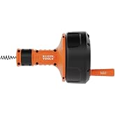 Klein Tools 53016 25-Foot Auto-Feed Drum Auger, Drain Snake | Tri-roller Auto-feed System, Hybrid Drill Compatibility, Folding Lock Handle, Twist Collar Payout and Retract Control
