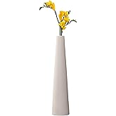Small Ceramic Bud Vase Tall Conic Narrow Neck Single Stem Flower Vases Decorative Floral Vase Home Decor Centerpiece for Wedding Office Dining Table Decoration (Not Includes Flowers)