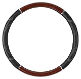 BDK SW-352-DW Dark Black 18 Inch Big Rig Steering Wheel Cover for Trailer Truck Car 18" Inch XLarge, 1 Pack (Cherry Wood)