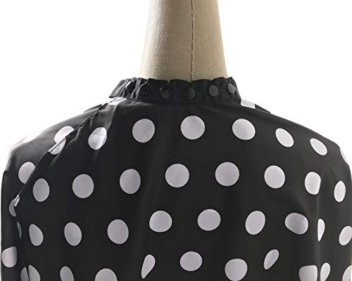 SMARTHAIR Professional Salon Cape Polyester Baber Cape Hair Cutting Cape,54"x62",Black and White Dots,C375001C