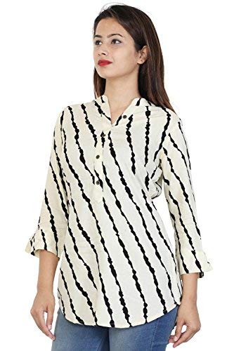 bright cotton women's short kurti (off white)