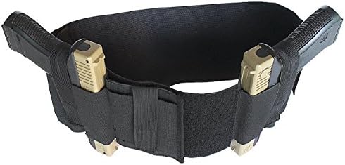 Dual Side Draw Belly Band Gun Holster With Dual Magazine Pouch - Left or Right Hand Draw - Fits Revolvers, Glock, Lcp... (41.7 Inch)