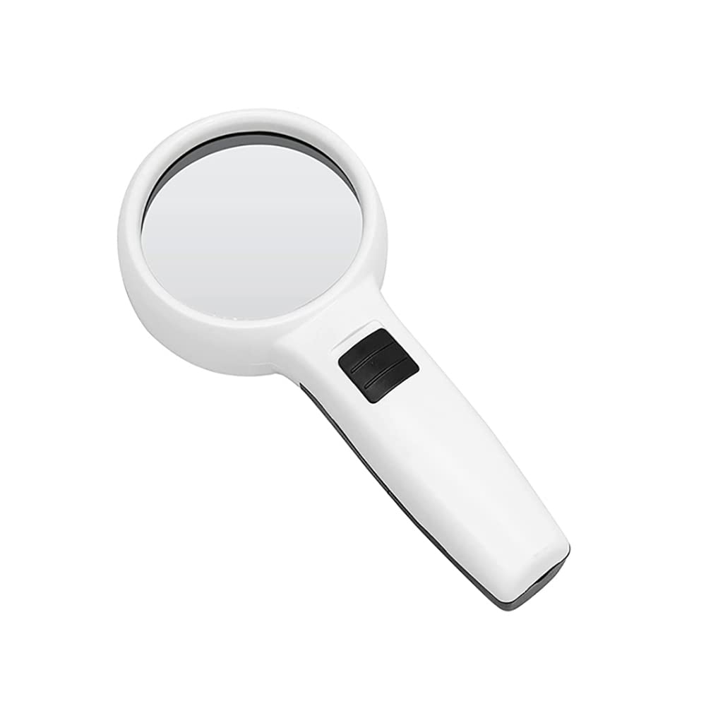 Tiardey 30X Magnifying Glass with Light,Handheld Large Magnifying Glass 12 LED Illuminated Lighted Magnifier for Macular Degeneration,Seniors Reading,Soldering,Inspection,Coins,Jewelry,Exploring