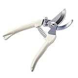 LetsFunny Gardening Pruning Shears Hand Pruner with Straight Stainless Steel Blades (Milk white)