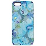Speck Products CandyShell Inked Cell Phone Case for iPhone SE/5/5S - Retail Packaging - Aqua Floral Blue Pattern/UltraViolet Purple