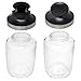 Sugar Dispenser and Grated Cheese Shaker Set By Kitchen De Lujo - BPA Free, Clear Glass Body Jars & Sealing Stainless Steel Ring - Containers Ideal For Pepper, Spices, Parmesan & More - Set of 2