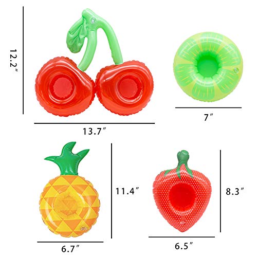 FUTUREPLUSX Inflatable Drink Holder, 8PCS Fruit Inflatable Cup Holders Drink Pool Floats Inflatable Floating Coasters for Pool Party Water Fun Kids Bath Toys Shower