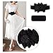 Nanxson Women's Belt Flower Wide Elastic Waist Band PDW0050 (black)