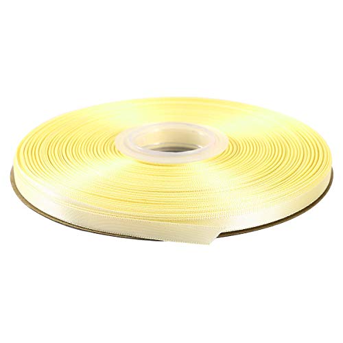 ITIsparkle6mm Width (1/4") Double Faced Satin Ribbon 45 Meters (Full Reel) Crafts Gift Wrap Floristry - Ivory Ribbon