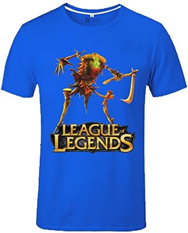 League of Legends Short Sleeve Fiddlesticks T-shirt-Blue-Small