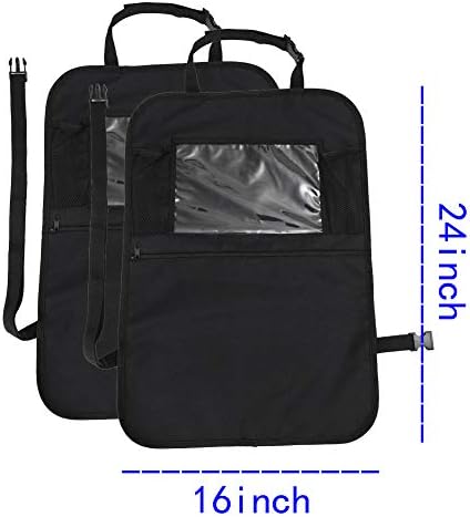 Car Backseat Organizer For Kids With Touch Screen Tablet Holder Kick Mat Seat Back Protectors With Multi Pocket Storage Bag Holder Travel Accessories For Kids (B+B)