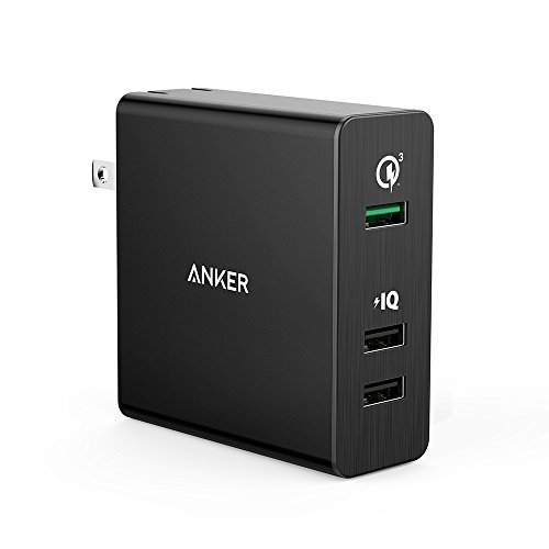 Anker Quick Charge 3.0 42W 3-Port USB Wall Charger, PowerPort+ 3 for Galaxy S7 / S6 / Edge / Plus, N