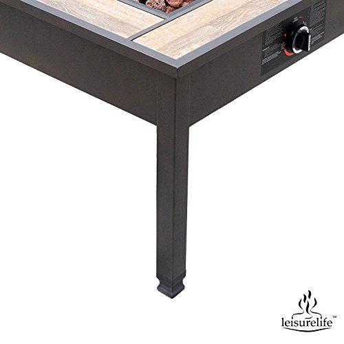 Leisurelife 29 Square Ceramic Tile Top Lp Gas Fire Pit Table