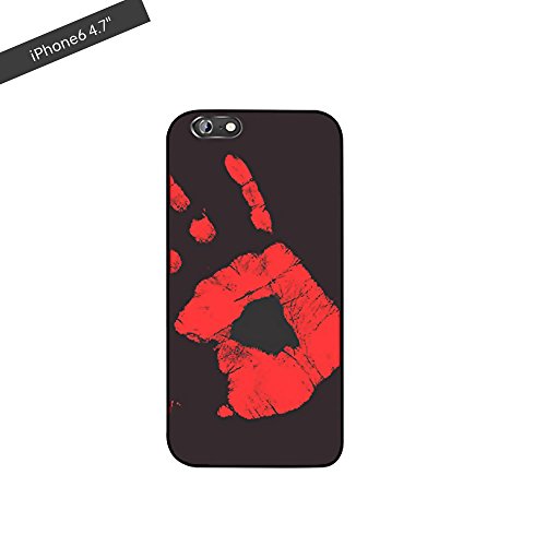 Dealetech iPhone Matte PC Thermal Sensor Case Color Changing Fluorescent Thermal Heat Induction Phone Back Cover for iphone 6 6s 6plus 6s plus 7 7plus (black iphone 6 6s)