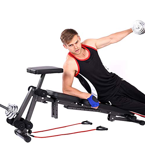 Hohaski-Weight-Bench-Home-Gym-Adjustable-Weight-Bench-Barbell-Lifting-Workout-Fitness-Incline-Equipment-Pull-Up-Arm-Strength-Training-Rope-Full-Body-Exercise-Bench-MachineUS-Stock