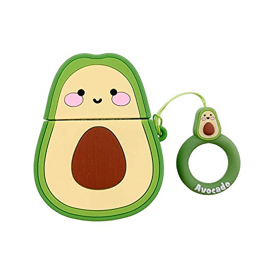image for Cute AirPods Case,AKXOMY for Airpods 1 & 2 Soft Silicone 3D Avocado Ca